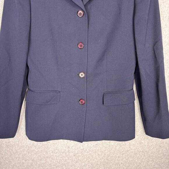 Vintage Ralph Lauren Blazer Womens 8 Navy Blue Label Wool Academia Classic READ - Picture 3 of 16